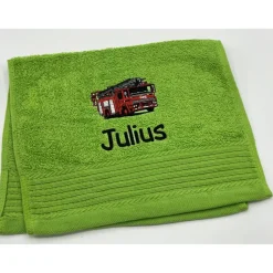 Gästehandtuch ( 30 x 50 cm ) + Feuerwehr Motiv (#Nr.62) + Name / Kinderhandtuch