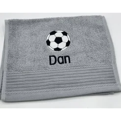 Gästehandtuch ( 30 x 50 cm ) + Fussball Motiv (#Nr. 35) + Name / Kinderhandtuch