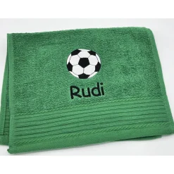 Gästehandtuch ( 30 x 50 cm ) + Fussball Motiv (#Nr. 35) + Name / Kinderhandtuch