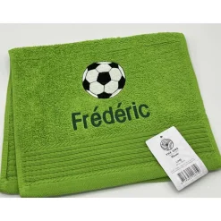 Gästehandtuch ( 30 x 50 cm ) + Fussball Motiv (#Nr. 35) + Name / Kinderhandtuch