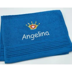 Gästehandtuch ( 30 x 50 cm ) + Krone Motiv (#Nr. 07) + Name / Kinderhandtuch