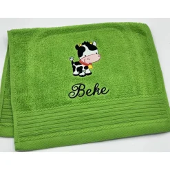 Gästehandtuch ( 30 x 50 cm ) + Kuh Motiv ( Nr. 65 ) + Name / Kinderhandtuch