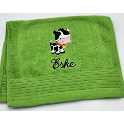 Gästehandtuch ( 30 x 50 cm ) + Kuh Motiv ( Nr. 65 ) + Name / Kinderhandtuch