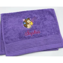 Gästehandtuch ( 30 x 50 cm ) + Motiv Igel (#Nr. 85 ) + Name / Kinderhandtuch