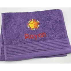 Gästehandtuch ( 30 x 50 cm ) + Motiv Sonne (#Nr. 76) + Name / Kinderhandtuch