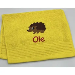 Gästehandtuch ( 30 x 50 cm ) + Motiv Igel (#Nr. 71) + Name / Kinderhandtuch