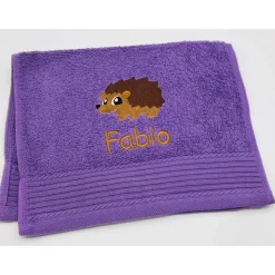 Gästehandtuch ( 30 x 50 cm ) + Motiv Igel (#Nr. 71) + Name / Kinderhandtuch