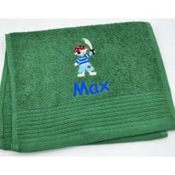 Gästehandtuch ( 30 x 50 cm ) + Motiv Pirat (#Nr. 64 ) + Name / Kinderhandtuch