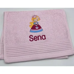 Gästehandtuch ( 30 x 50 cm ) + Motiv Prinzessin (#Nr. 69 ) + Name / Kinderhandtuch