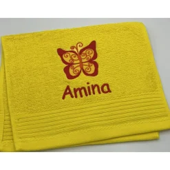 Gästehandtuch ( 30 x 50 cm ) + Motiv Schmetterling (#Nr. 16) + Name / Kinderhandtuch