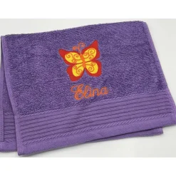 Gästehandtuch ( 30 x 50 cm ) + Motiv Schmetterling (#Nr. 16) + Name / Kinderhandtuch