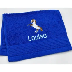 Gästehandtuch ( 30 x 50 cm ) + Pony Motiv (#Nr.54) + Name / Kinderhandtuch