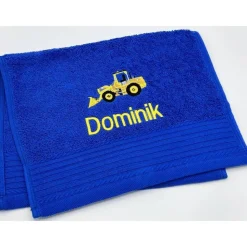 Gästehandtuch ( 30 x 50 cm ) + Radlader Motiv (#Nr. 51) + Name / Kinderhandtuch