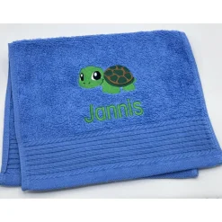 Gästehandtuch ( 30 x 50 cm ) + Schildkröte Motiv (#Nr. 70) + Name / Kinderhandtuch
