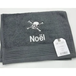 Gästehandtuch ( 30 x 50 cm ) + Totenkopf Motiv (#Nr. 06) + Name / Kinderhandtuch