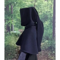 Gugel  für Kinder und Erwachsene, dunkelgraue Kapuze Wolle, Wikinger, Ritter & Räuber Mittelalter, Larp