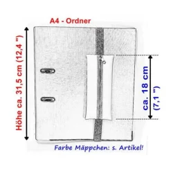 Gummibandmäppchen Kunstleder schwarz, A5 Kalender, A4 Ordner, gelb grau, handmade by BuntMixxDESIGN