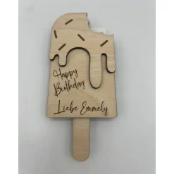 Gutschein Geschenke Halter aus Holz / Gutscheinkarte/Geldgeschenk / Eis