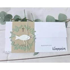 Gutschein- oder Geldgeschenkverpackung Kommunion - Konfirmation - NATURE