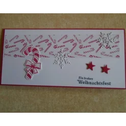 Gutschein Weihnachtsverpackung Geldgeschenk  Weihnachten Konzertkarte Rot Verpackung Zuckerstange