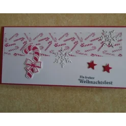 Gutschein Weihnachtsverpackung Geldgeschenk  Weihnachten Konzertkarte Rot Verpackung Zuckerstange