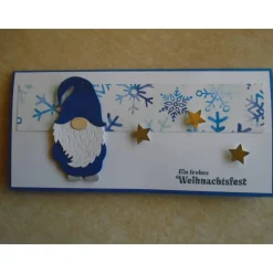 Gutschein Weihnachtsverpackung Wichtel Geldgeschenk  Weihnachten Konzertkarte Blau Verpackung