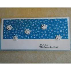 Gutschein Weihnachtsverpackung Geldgeschenk  Weihnachten Konzertkarte Blau Verpackung  Schneeflocken Eiskristall