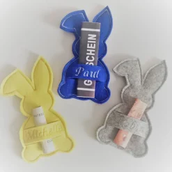 Gutscheinhalter Wunscherfüller / HASE aus Wollfilz / Geldgeschenk / Osterdeko / Farbwahl personalisierbar
