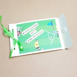 Gutscheinheft zum Geburtstag Glückwunschkarte für ein Sammelgeschenk Fußball