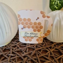 Gutscheinkarte - Ein kleines Dankeschön - Bienenwaben - Tassenform