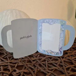 Gutscheinkarte - Glückwunsch zur Verlobung - Blumen - Tassenform