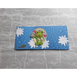 Gutscheinkarte,  Geldgeschenkverpackung Frosch, Kröten