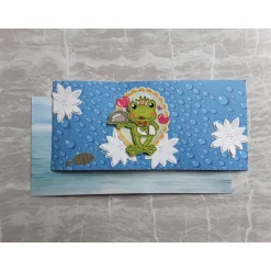 Gutscheinkarte,  Geldgeschenkverpackung Frosch, Kröten