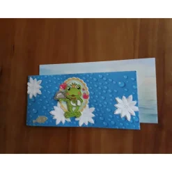 Gutscheinkarte,  Geldgeschenkverpackung Frosch, Kröten