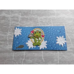 Gutscheinkarte,  Geldgeschenkverpackung Frosch, Kröten