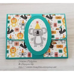 Gutscheinkarte zum Geburtstag: Party Animals ~ Koala ~ 10,5 x 8 cm