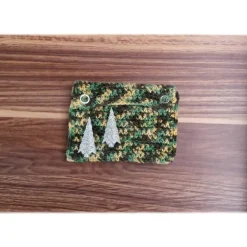 Gutscheinkarten Täschchen für Weihnachten !!  Glitzerbäume   Handarbeit Sofort lieferbar !!!