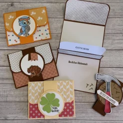 Gutscheinkarten Verpackungen mit Grußkartenfunktion zum Geburtstag, Geldgeschenk mit Glückwünschen, Kinder, Handarbeit