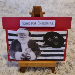 Gutscheinverpackung " Home for Christmas " HOHOHO , Weinachtsmann mit Kamera