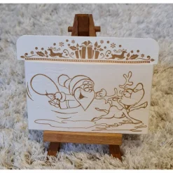 Gutscheinverpackung - Weihnachten - Rentier - Weihnachtsmann - Braun/Beige