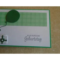 Gutscheinverpackung   Geburtstagsverpackung  Wichtel Geldgeschenk   Geburtstag Konzertkarte grün Verpackung