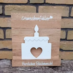 Gutscheinverpackung Geburtstagstorte aus Raysin für Geldgeschenke oder Gutscheine