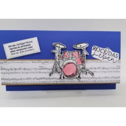 Gutscheinverpackung Schlagzeug personalisiert – Geschenkidee Geburtstag, Muttertag, Vatertag, Musiklehrer, Konzert