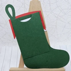 Gutscheinverpackung Weihnachtssocke Elfen-Design – handgefertigt aus 300 g/m² Fotokarton