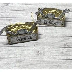 Gutscheinverpackung zum Vatertag, Werkzeugkasten als Geldgeschenk, Werkzeugkiste für Schokolade etc., Stampin‘ Up!