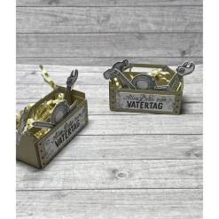Gutscheinverpackung zum Vatertag, Werkzeugkasten als Geldgeschenk, Werkzeugkiste für Schokolade etc., Stampin‘ Up!