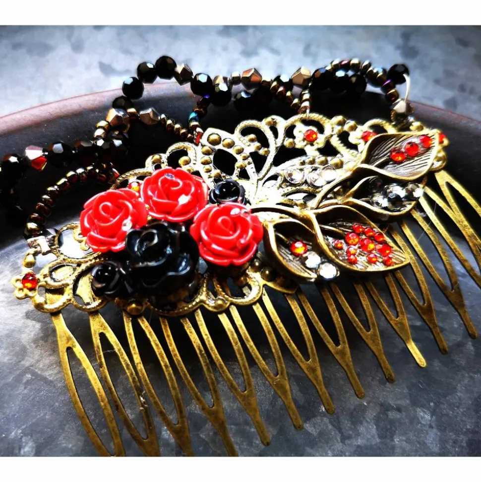 Haarkamm im Vintage-Stil, bronzefarben, Gothic-Romantik , Antik-Stil