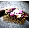 Haarkamm im Vintage-Stil, bronzefarben, Violett-Romantik , Antik-Stil