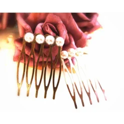 Haarkamm im Vintage-Stil, silber-oder bronzefarben,  Cabochon, Antik-Stil