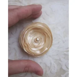Haarklammer Beige Creme Hochzeit Brautschmuck "Fleur Beige" Taufe Haarblume Accessoire